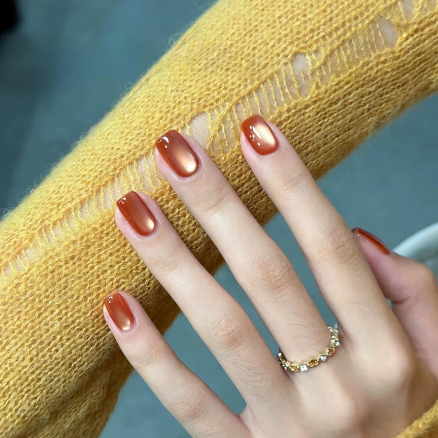 1 قطعة WS الخريف/الشتاء مجموعة الغروب القط العين هلام مسمار البولندية ميلاد تبييض الزجاج البني حبة القط العين مسمار ملصقات الأظافر لوازم