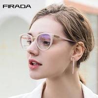 FIRADA gafas de moda Retro gafas de ojo de gato para mujer 2023 Anti luz azul gafas graduadas ópticas montura para mujer 87003
