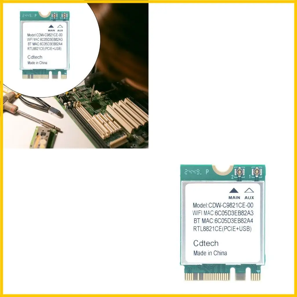 

RTL8821CE Двойная полоса беспроводная сетевая карта 600 Мбит / с M.2. Смешанный для ноутбука настольный настольный, совместимый