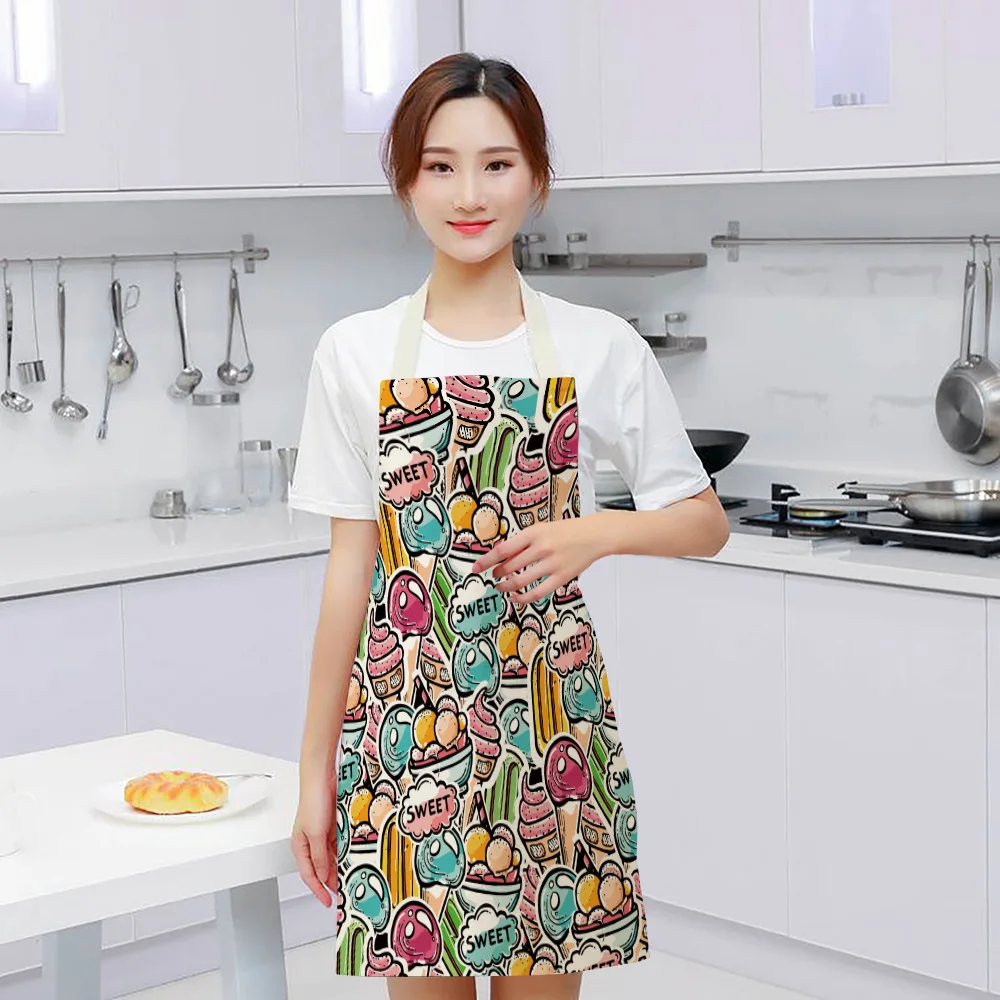 1Pcs 55x68cm Kitchen Aprons for Women Linen Bibs Household Cleaning Apron Home Waterproof Chefs Cooking Baking Apron for Child