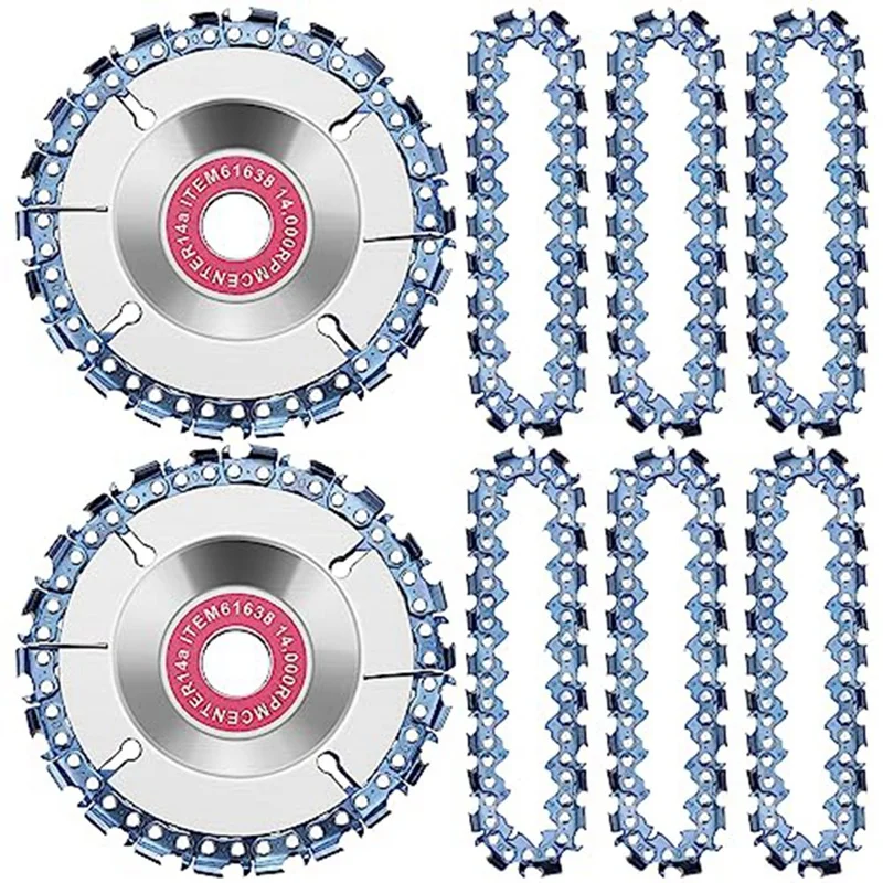 

1 комплект, цепочка для резьбы по дереву 5/8 дюйма, 4 дюйма, 22 зубца, диск для резьбы по дереву с 6 сменными цепочками для пилы