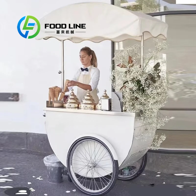 WholesaleCustomized Mobile Shopping Handcart Flower Float Stall Snack Display Stand for Outdoor Trade Show Events