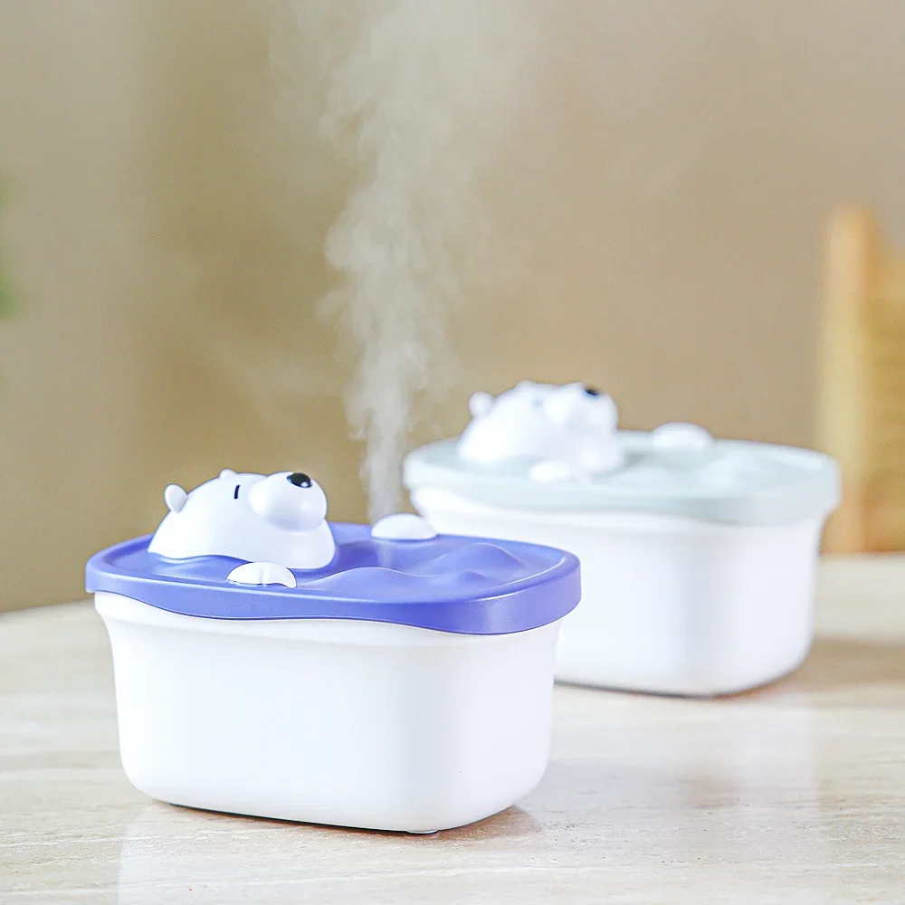 

450ML Lovely Bath Bear Air Humidifier USB Charging 2000mAh Battery Powered Wireless Ultrasonic Cool Mist Maker Water Diffuser