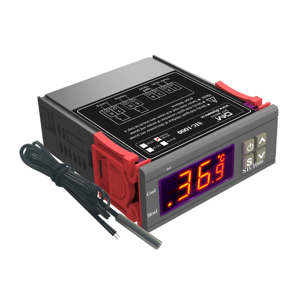 STC1000 LED Digital Temperature Controller AC110-220V Relay Thermoregulator Thermostat with NTC Sensor for Heater Freezer Fridge