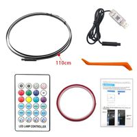 Car LED USB Ambient Light 64 Color Acrylic Strips 110cm Full Colors RGB Car Interior Hidden App Remote Control Atmosphere Lamp