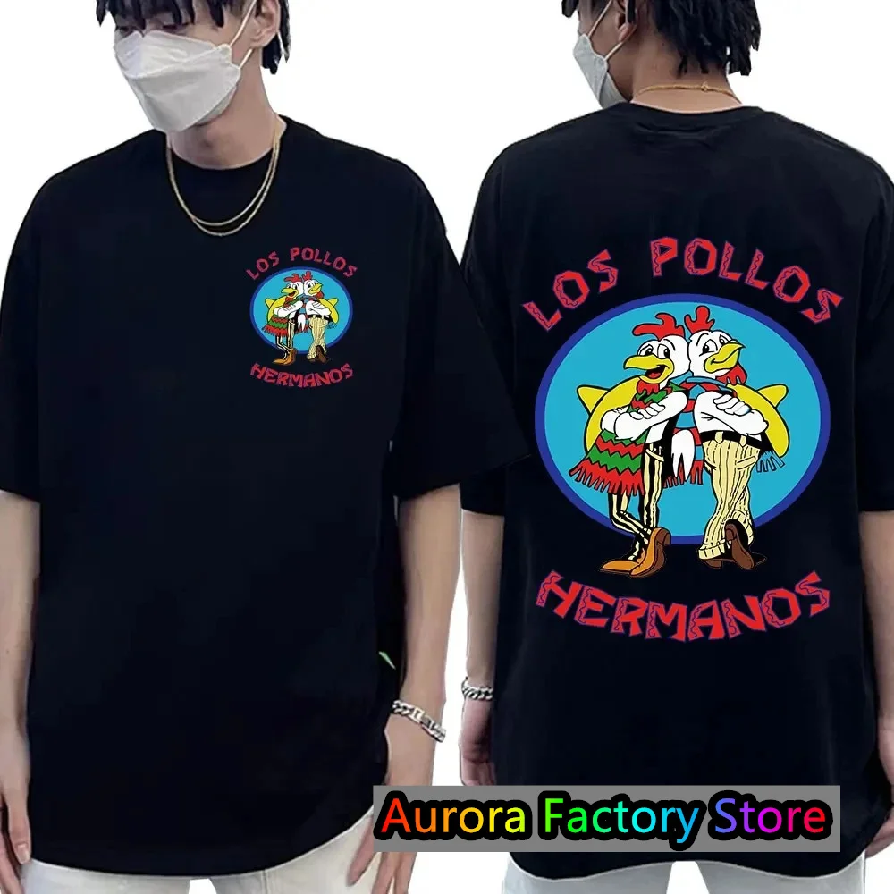 TV Series Breaking Bad Los Pollos Hermanos Print Tshirts Funny Chicken Brothers Tee Top Men Women Cotton Tshirt Streetwear Tops