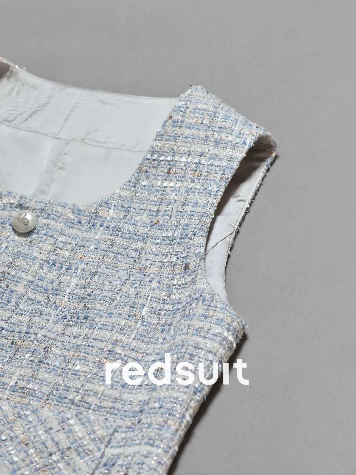 New Advanced fashion coarse tweed slimming vest exquisite sleeveless top Custom size