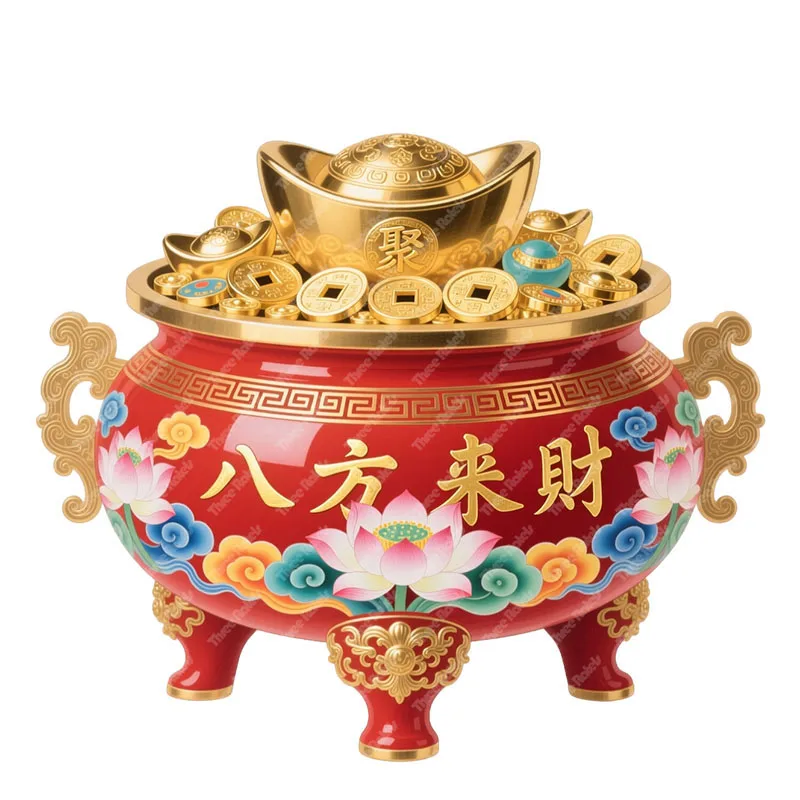 Three Ratels CEE154 Mysterious Eastern Treasure Pot Wall Stickers for Home Decoration Door Stickers Lucky Car decals