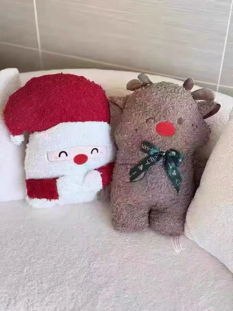 

Рождественские плюшевые игрушки, подушки Санта-Клауса, праздничные украшения для атмосферы, реквизит для фотосессии, праздничные подарки