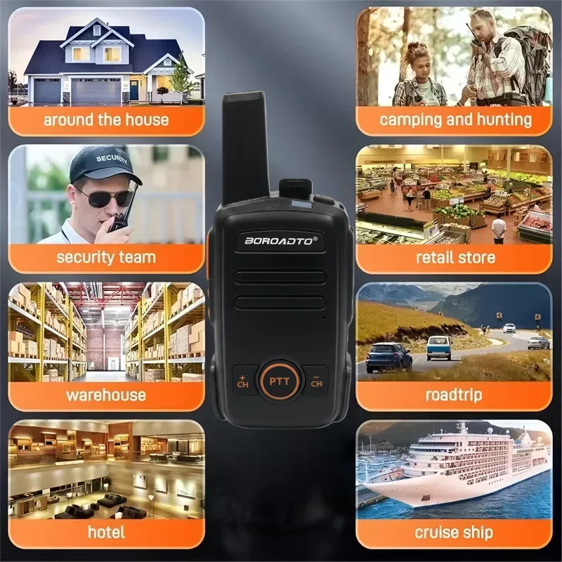 جهاز اتصال لاسلكي صغير 16 قنوات PMR FRS راديو محمول جهاز إرسال واستقبال UHF 2 قطعة مجموعة طويلة المدى اتجاهين راديو فندق الأعمال في الهواء الطلق
