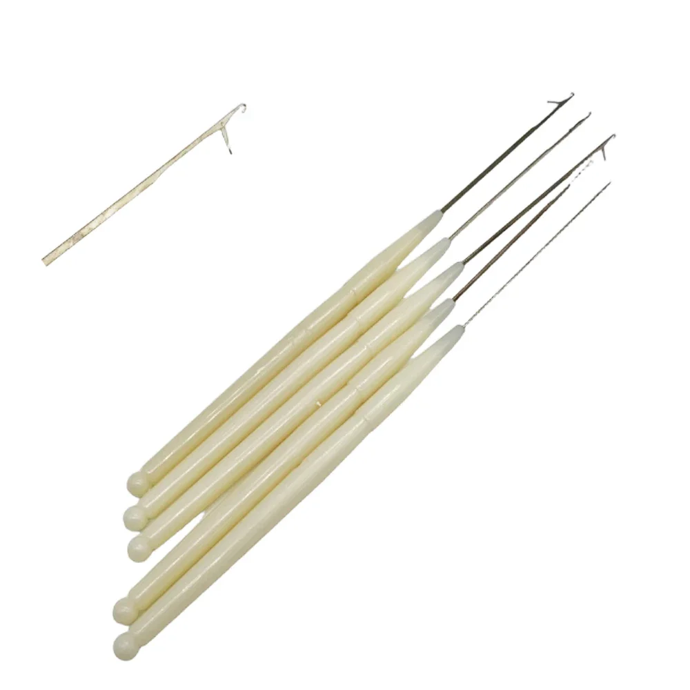 6 Pcs Latch Hook Set Micro Plastic Hook Needle For Braiding Hair Extension Weaving Dreadlocks Making Wig Sewing Tool
