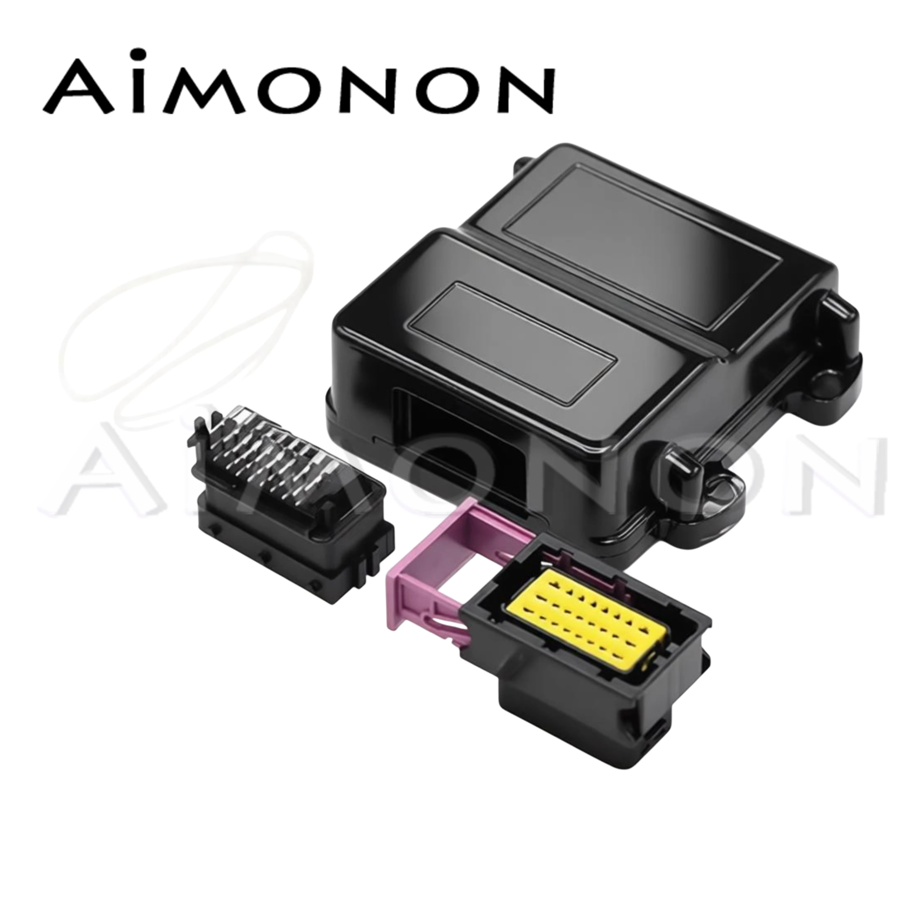 

1 Set 24 Pin Way Automotive ECU Aluminum PCB Box Enclosure With Mating Male Female Fci Connectors