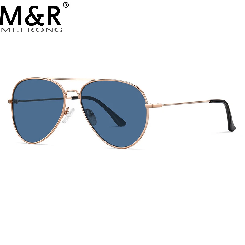 

2023 Fashion New Product Men's Oval Sunglasses with Green Film Plating Metal Eyeglass Frame Driving Anti glare Reflective Sunnie