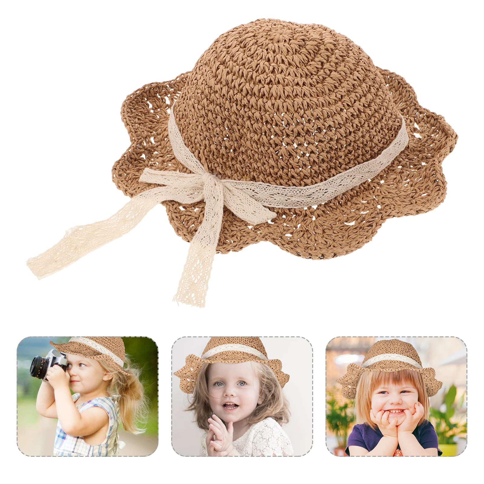 

Children Sun Hat Kids Beach Straw Hats for Youth Girl Toddler Lightweight Breathable Adjustable Spring Summer Effective