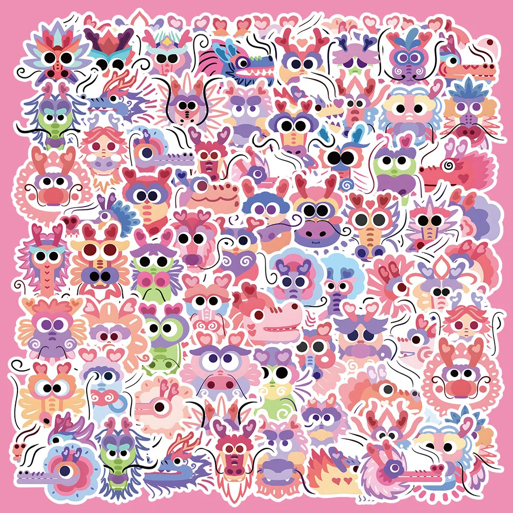 

50pcs Cartoon Cute Dragon Series Graffiti Stickers Suitable for Desktop Wall Room Decoration DIY Sticker Pack Wholesale