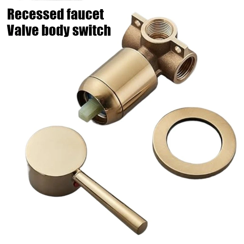 Concealed Faucet Valve Body Switch Wall Mounted Brass Mixer Bathroom Shower Diverter Black Chrome Bifunctional Hot Cold Contral