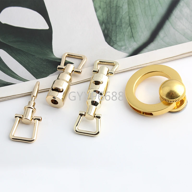 1-20Sets Light Gold,Satin Gold Locks Metal Clasps Press Buckles For Handbags Shoulder Bags Purse Tote Accessories DIY Crafts