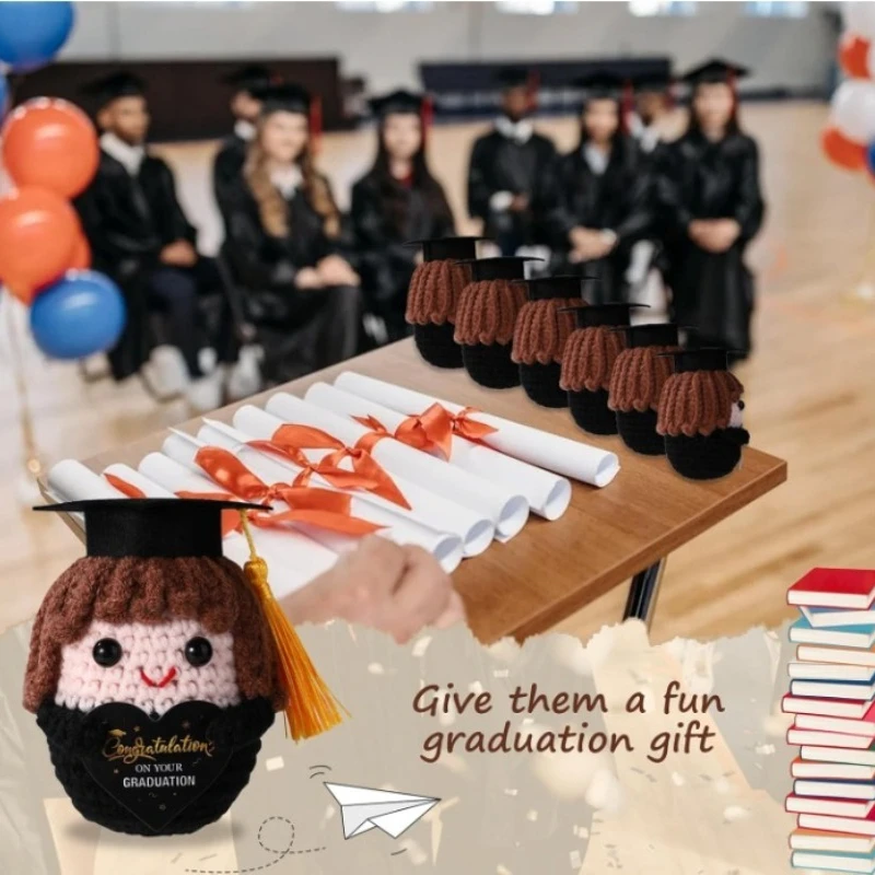 دمية دكتوراه مصنوعة يدويًا لموسم التخرج - لعبة قطيفة بمزاج إيجابي، رفيق عاطفي لطيف، هدية تخرج للطلاب #5