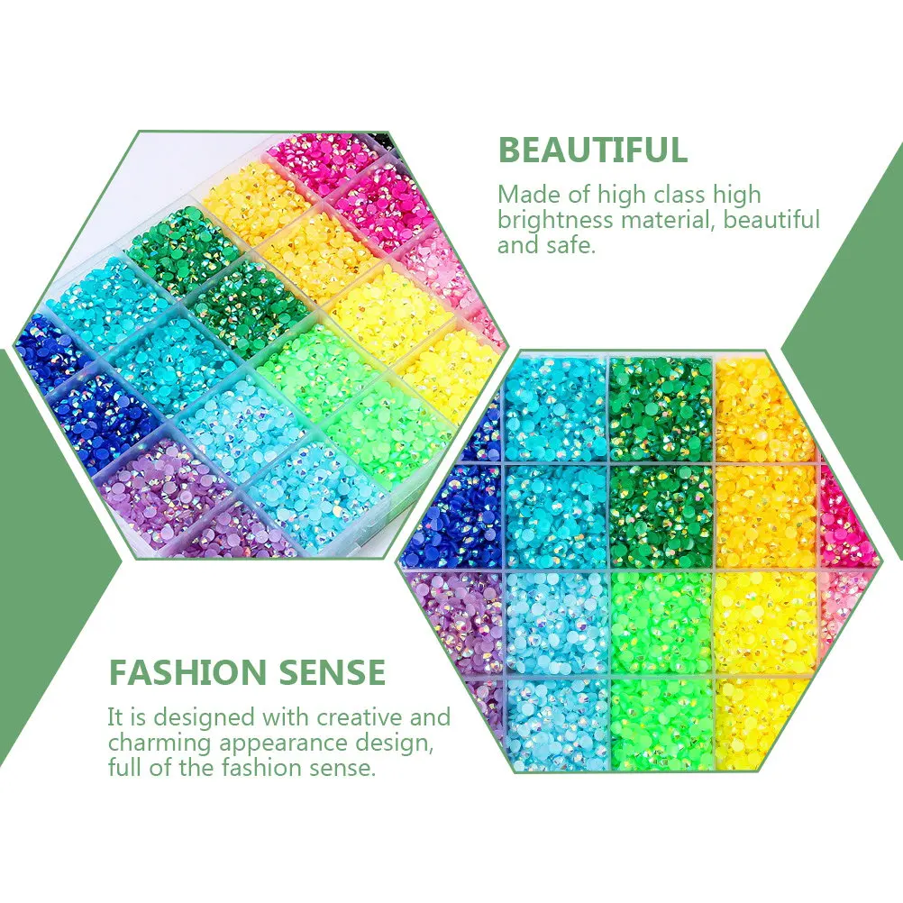 Nail Art Diamond DIY Resin Diamond Manicure Decor Charming Colorful Crystal Rhinestones Fingernail Art DIY Ornament
