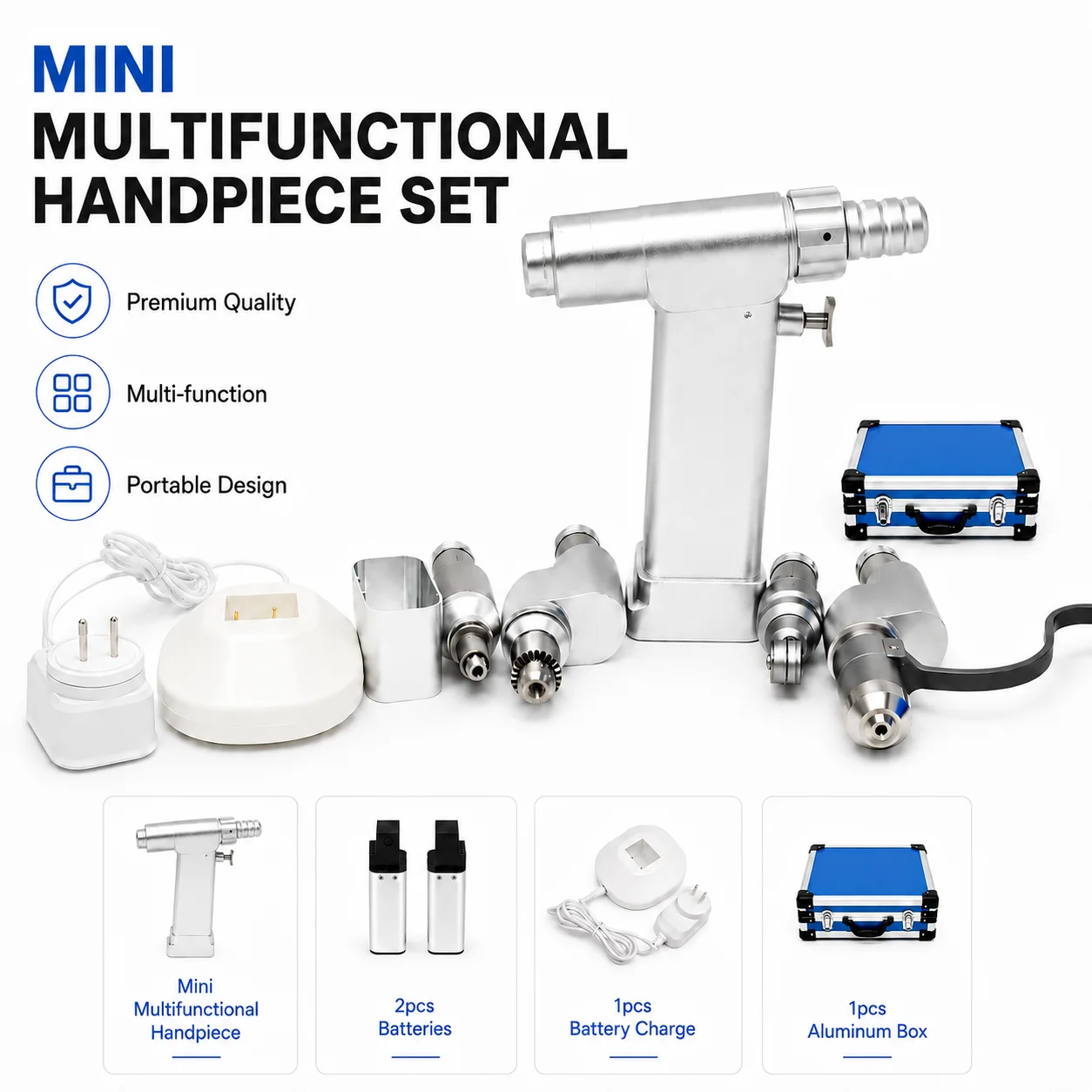 Mini Taladro  Hueso Multifunción, Sierra Oscilante, Taladro  Hueso AO, Adaptadores  Alambre K, Taladro Eléctrico Veterinario