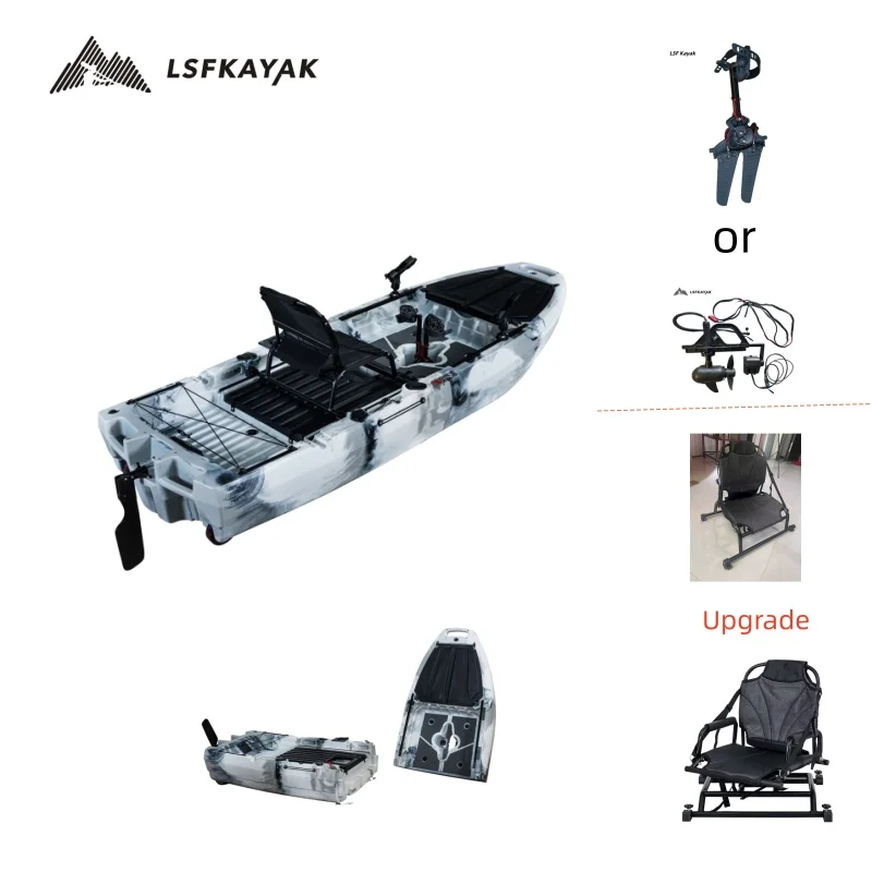 

Hot Style of Detachable Fin Pedal Drive One Person Plastic Fishing Kayak Modular with Live Fish Hatch Eco-Friendly
