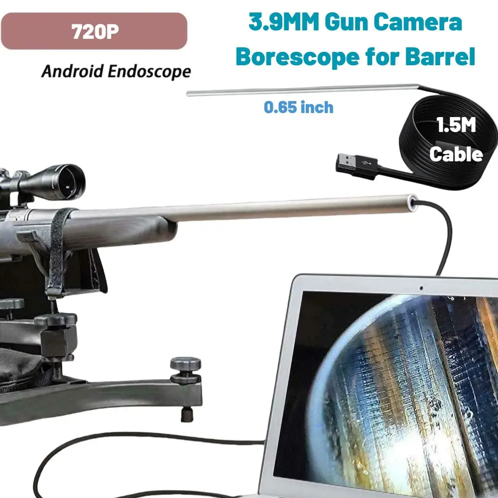 

3.9mm Lens Rifle Endoscope Camera Flexible Probe Visual Barrel Inspection Tool Weapon Borescope Gun Inspection Camera