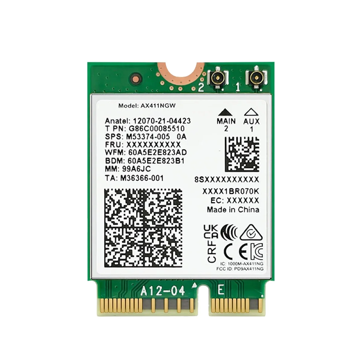 

For AX411 WiFi Card WiFi 6E CNVio2 Bluetooth 5.3 Tri-Band 5374Mbps Network Adapter for Laptop/PC Win10/11-64Bit