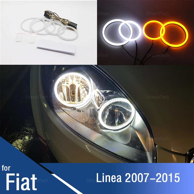 

Car Angel Eyes Rings Led Car Headlight DRL Daytime Running Light for Fiat Linea 2007-2015 Car-styling Turn Signal White Yellow