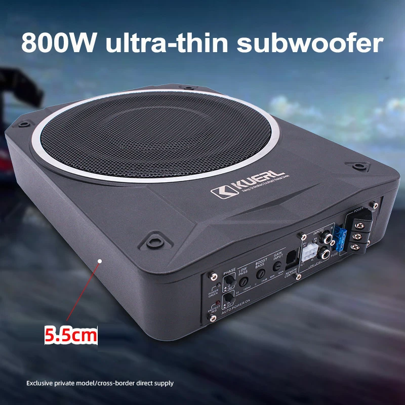 10 Inch Modification Of 55mm Thick Aluminum Alloy Small Steel Gun 12V Active Ultra-thin Car Audio Subwoofer K-1001APR