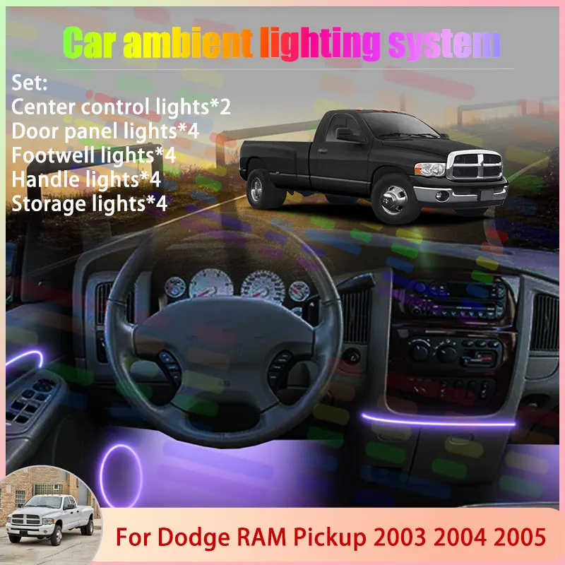 

Для Dodge RAM Pickup MK3 3th 3500 2003 2004 2005 2/18 в 1 автомобильная атмосферная лампа RGB абажур Ensemble Streamer Atmosphere Set