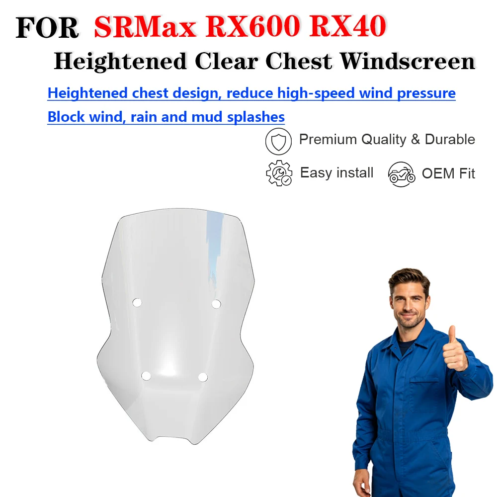 For Cyclone RX600 RX401 Modified Heightened Clear Chest Windscreen Parabrisas moto