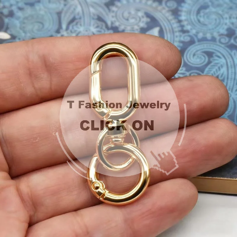 2/10Pcs Double Opening Swivel Spring Snap Hooks Sturdy Metal Clasp Clips for DIY Jewelry Making Camping Pet Leash
