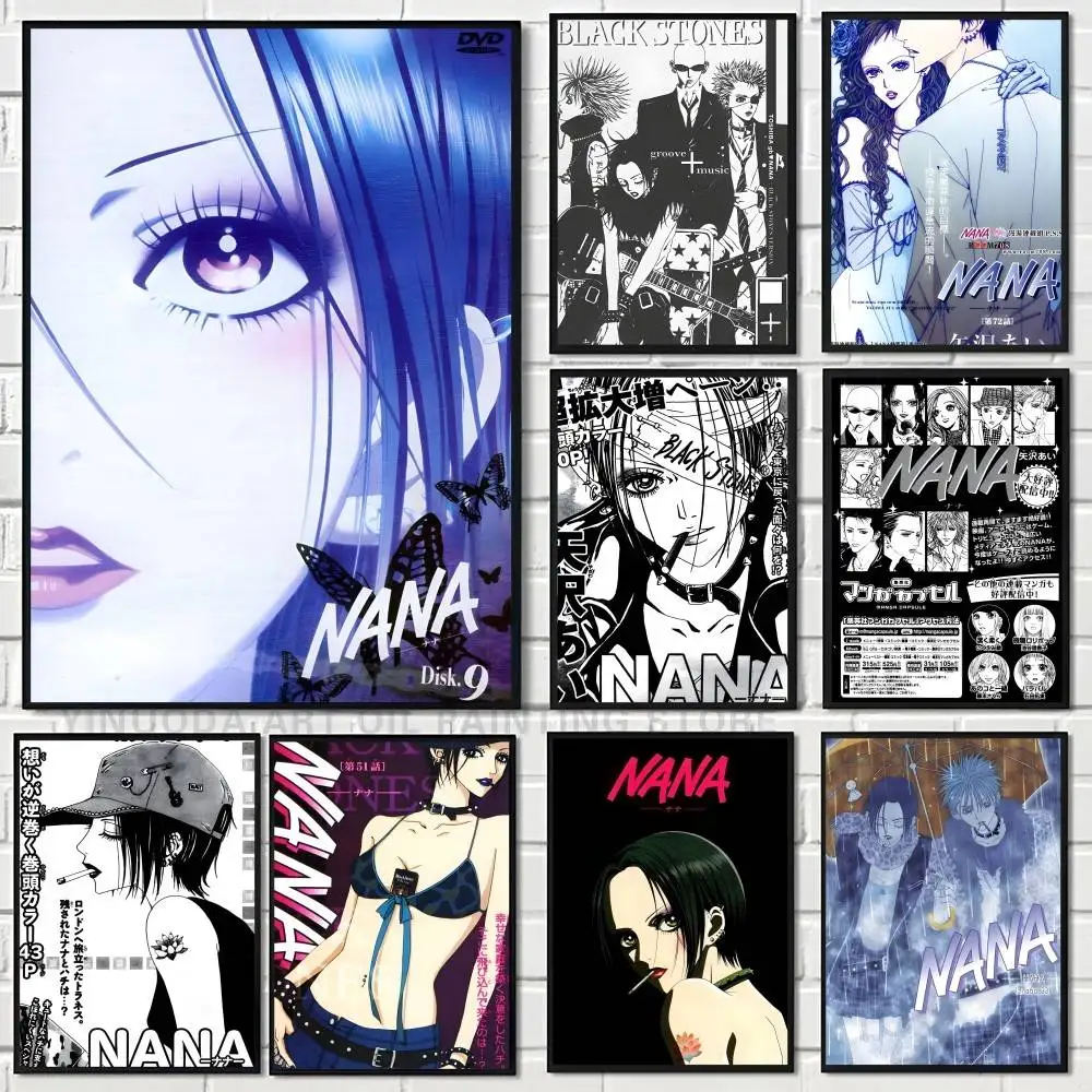 anime nana girl  Poster Wall Art Printing Waterproof Home Living Bed Room Bar Aesthetic Decor