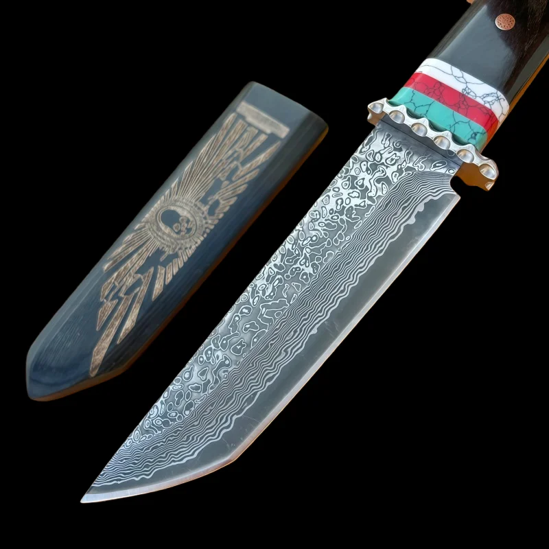 سكين تزوير عالي الصلابة VG 10 Maersk صغير مستقيم للاستخدام الخارجي حاد للتخييم سكين فواكه للدفاع عن النفس