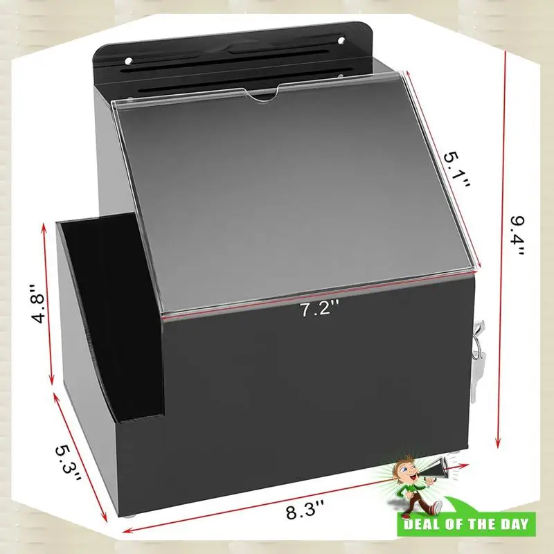 24-Hour Delivery Acrylic Suggestion Box With Lock Wall Mounted Acrylic Donation Box With 5X7inch Sign Slot Office Ballot Boxes