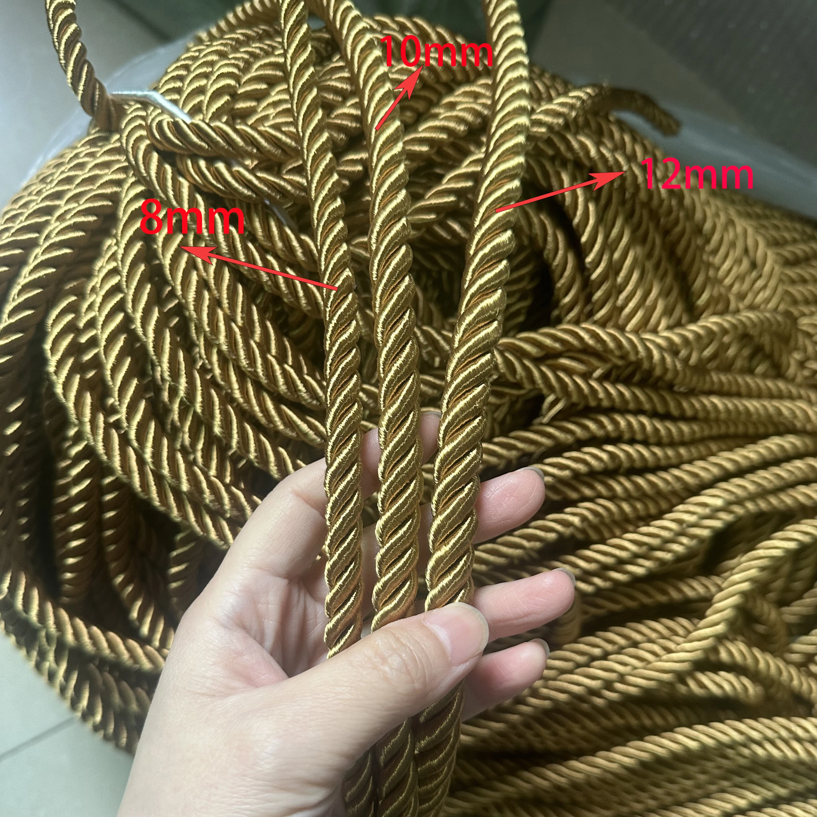 5 Meters Size 8MM Twisted Cord Rope Bag Decorative Braided Ropes Gift Box Package Thread Cords DIY Sewing Accessories