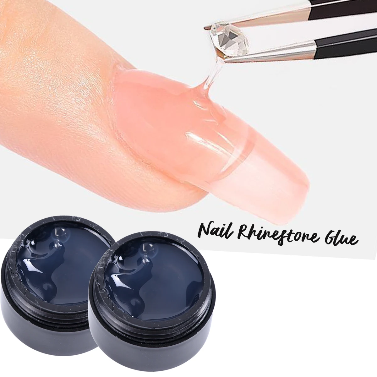 2 زجاجة حجر الراين جيل للأظافر للمجوهرات ثلاثية الأبعاد ديكور لاصق الغراء متعدد الوظائف لزجة النمذجة لتقوم بها بنفسك مانيكير علاج طلاء الأظافر