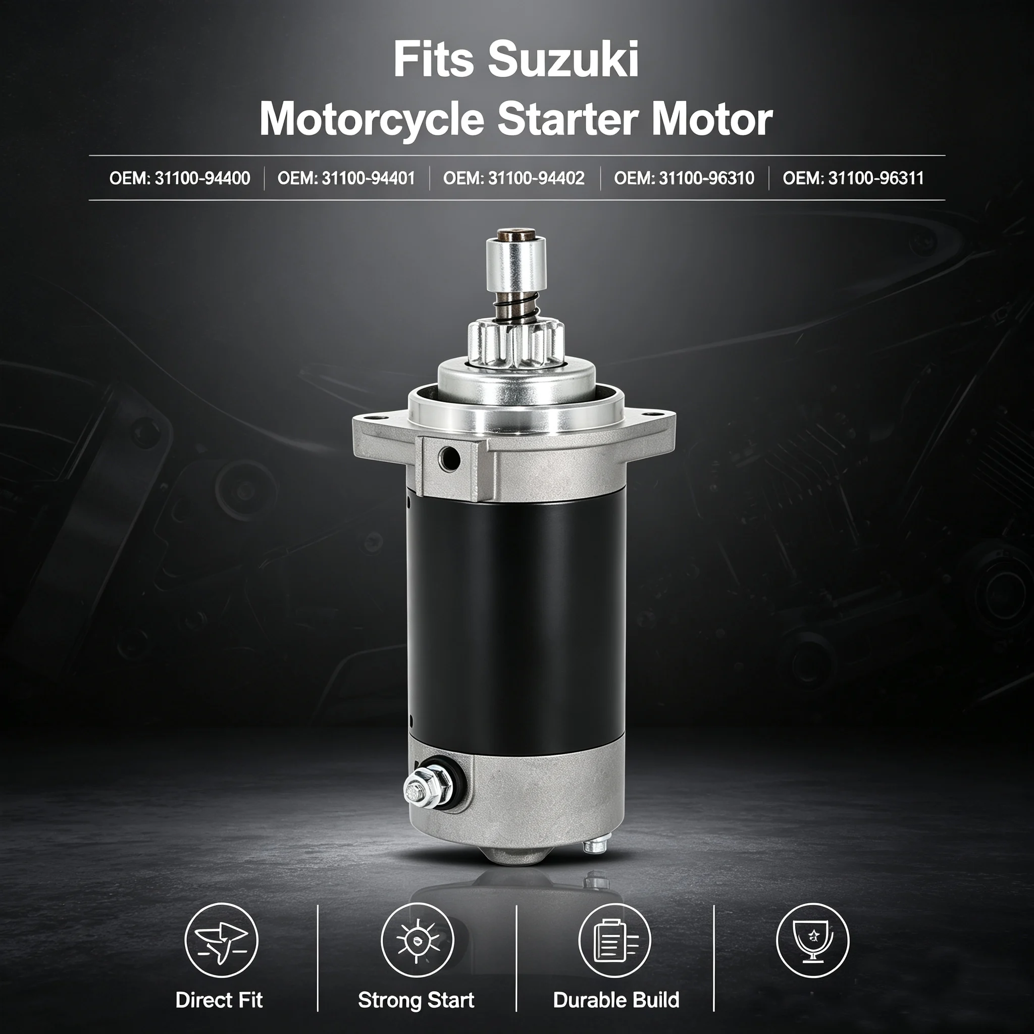 Starter Motor For Suzuki Tohatsu Mercury Boat Engine 20 25 30 50hp 3C8-76010-1 18319 853805T03 31100-94400 31100-96311 3C8-76010