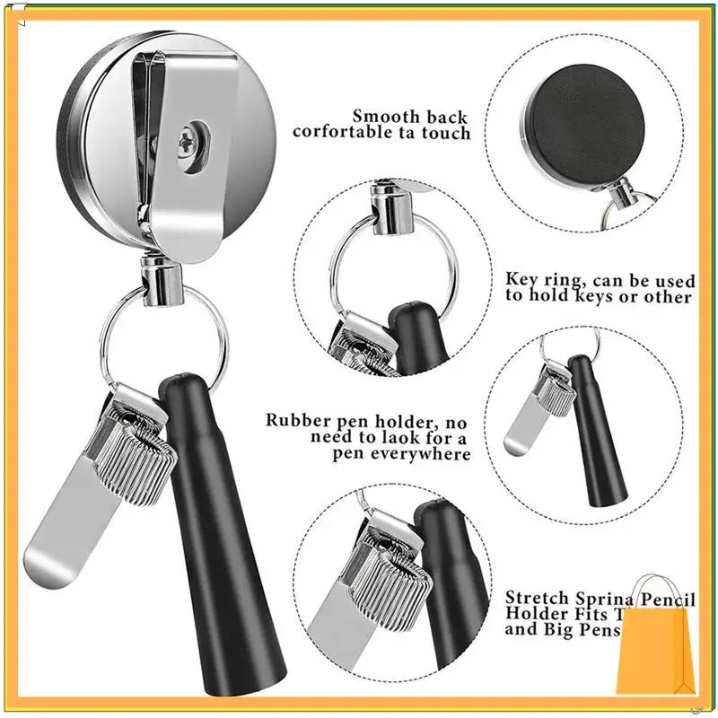 L52A-4 упаковки, сверхмощный выдвижной держатель для карандашей, универсальный выдвижной ремешок для плотников, медсестер, официанток