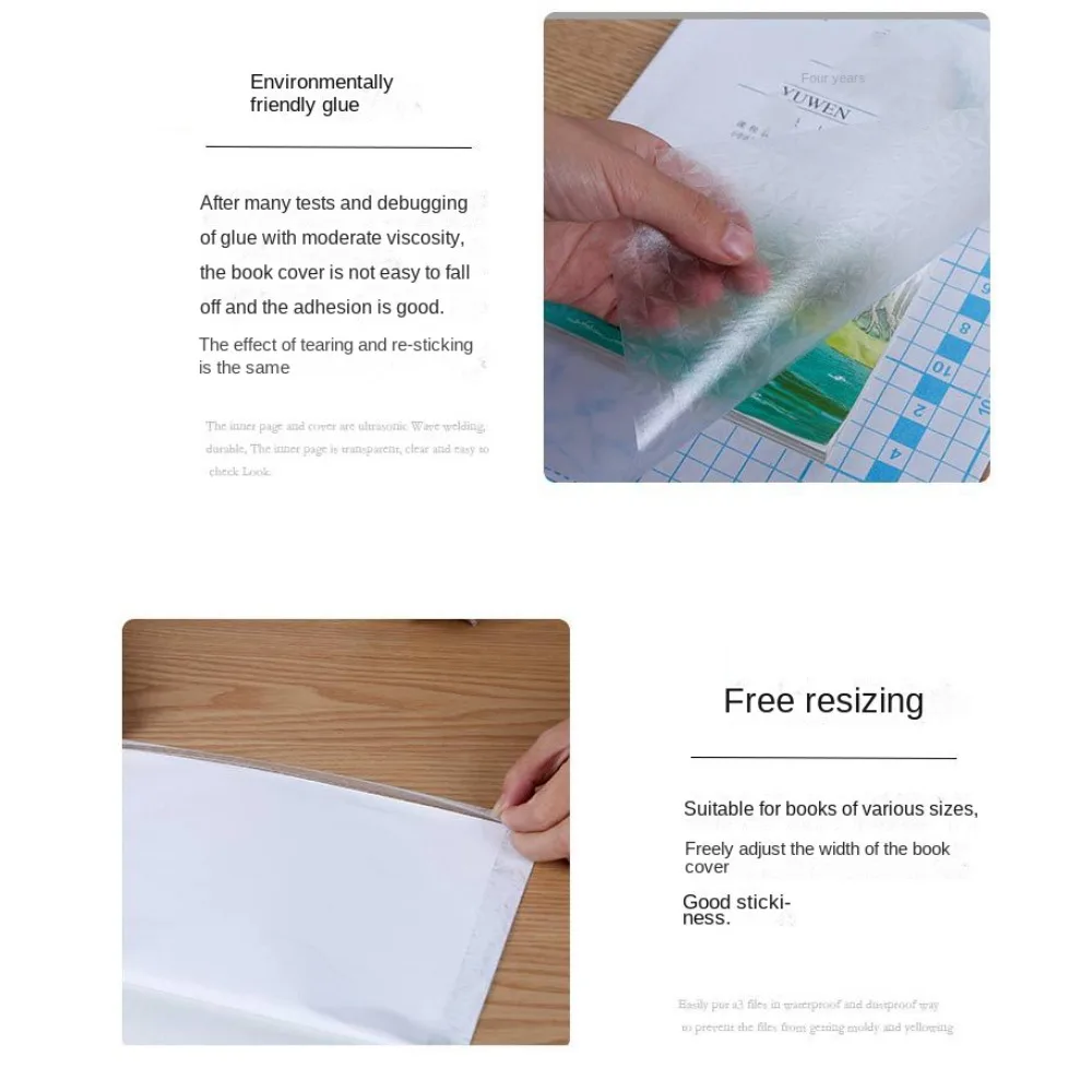 10 fogli A4 trasparente per libri, trasparente, impermeabile, protettiva per libri, autoadesiva, resistente allo sporco, per notebook
