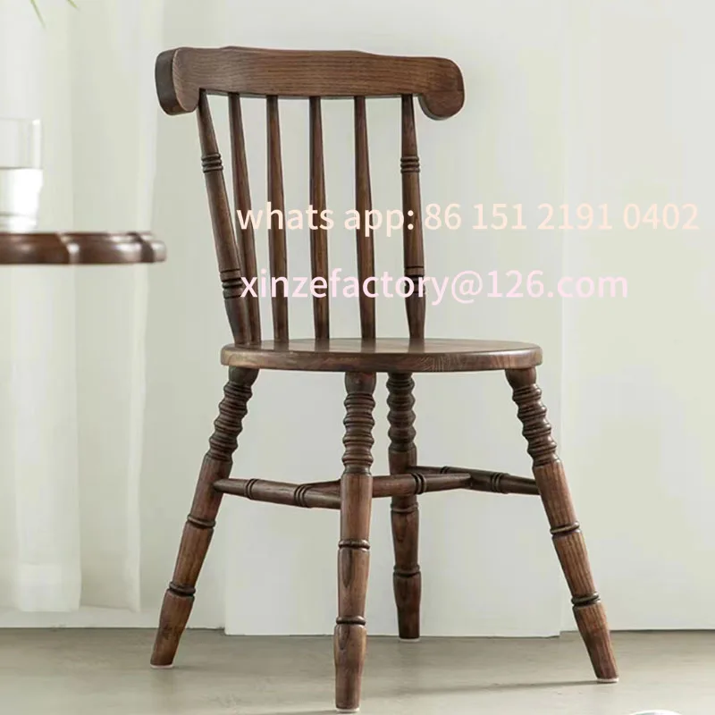 

Customizable Vintage French Solid Wood Chair Home Medieval Back Chair