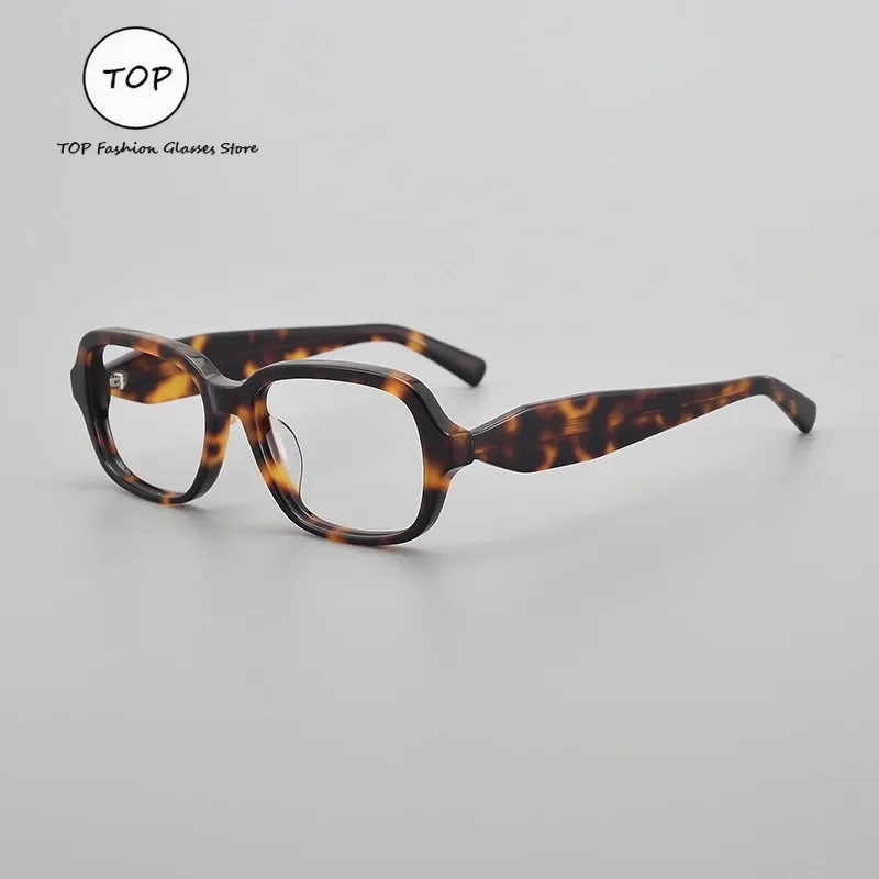 Retro Black Frame Men Glasses Can Be Matched with Myopic Anti-blue Light Big Frame Plain Makeup Women Plate Glasses Square Face