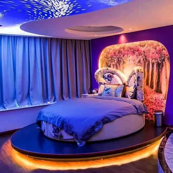 Electric Bed Bed & Breakfast Furniture Hotel Boutique Luxury Romantic Love Theme Butterfly round Water Bed