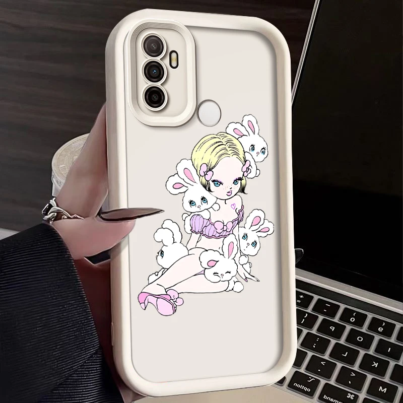 for OPPO 7Z F21 A11S PRO RENO 4G FIND X3 A72 8T A95 A73 A96 A74 soft Lovely shockproof cute girl phone case Casing