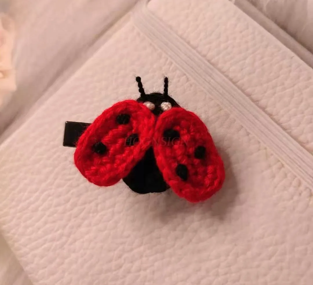 Handmade ladybug animal hair clip, duck beak hair clip