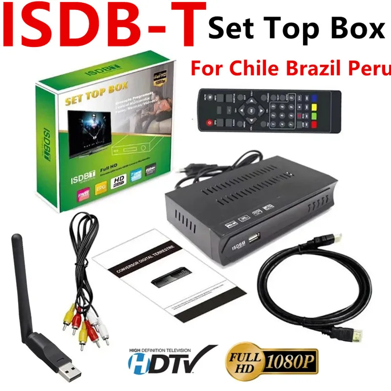 1080P HD ISDB-T Receiver TV BOX Conversor Digital TV Decoder Terrestrial FTA ISDBT Tuner for Brazil Chile Peru