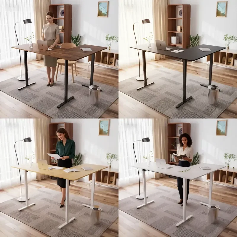 L2 Boss Modern L-Shape Electric Height Adjustable Dual Motor Sit Stand Office Desk High Quality