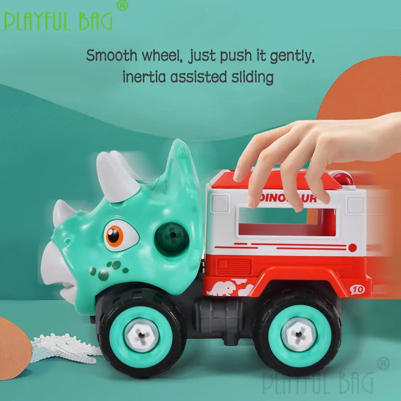 Parent child interaction puzzle remote control DIY detachable screw dinosaur engineering car toy children assembly YD10