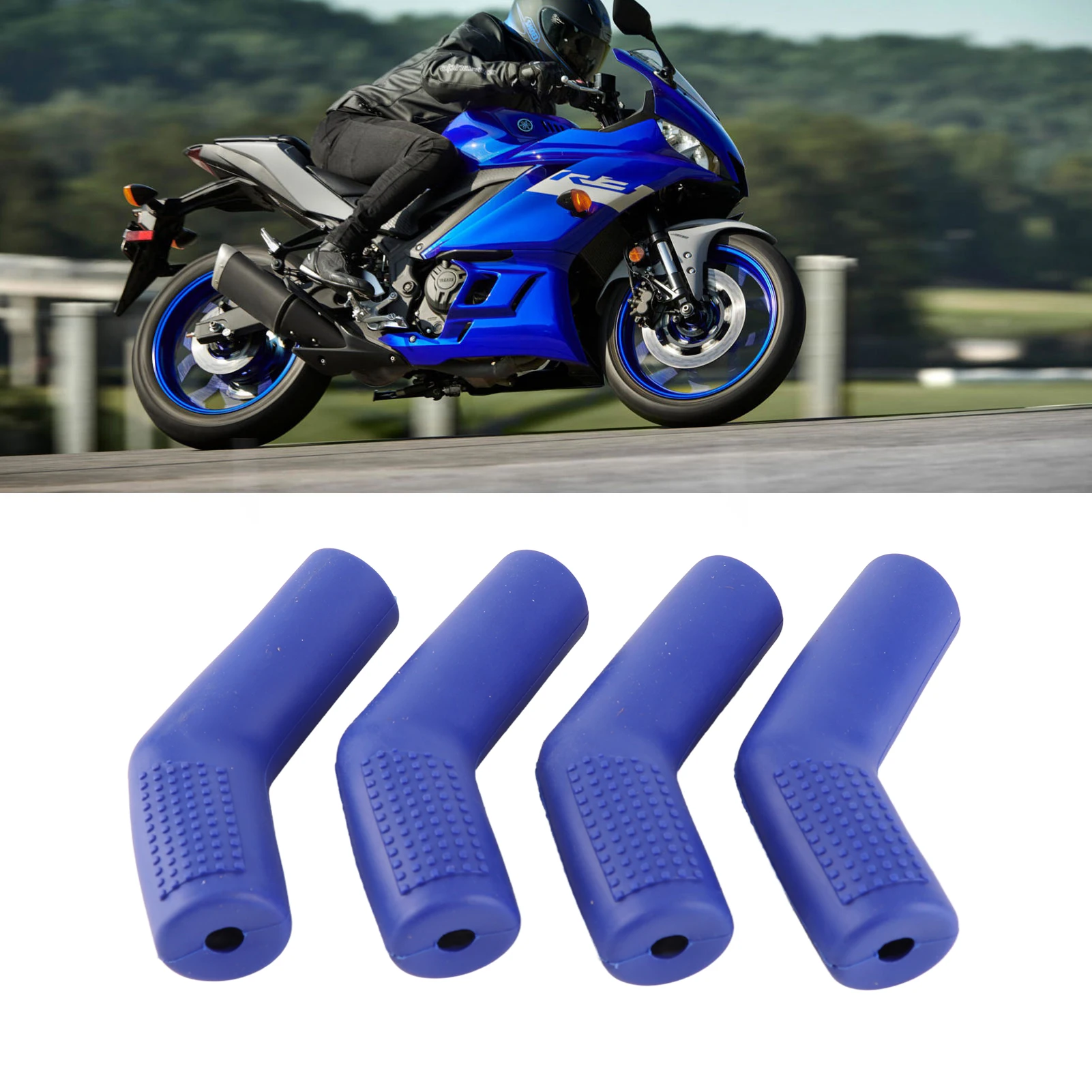 

4PCS Motorcycle Gear Shift Lever Shoe Protector Rubber Anti Slip Universal for Street Dirt Bikes ATVs Blue