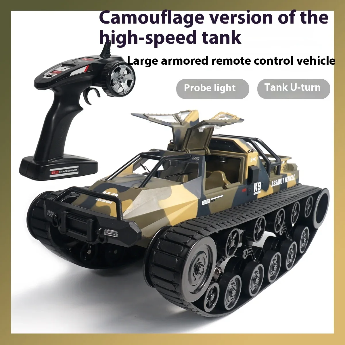 1:12 Climbing Tank Cross-Border G2061 Simulation Ev2 Off-Road High-Speed Tracked Rc Drifting Tank Armored Vehicle Boy Toy Gift